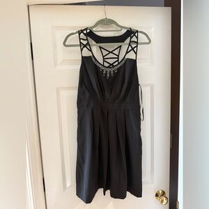 BCBGeneration Black beaded detail cocktail dress (size 10)
